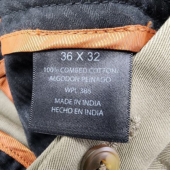 Haggar Pants Mens 36 X 32 Brown Flat Front Straight Fit No Iron Cotton Khakis - Picture 6 of 13